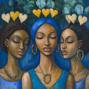 三个女人抽象画