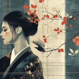国风苹果的女人