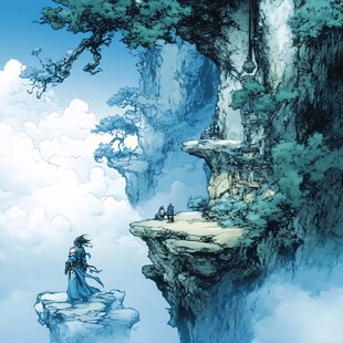 天界晓钟风景插画