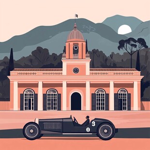 斯坦福大学旅游插画