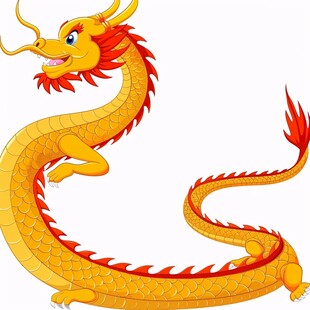 蜿龙扁平卡通插画