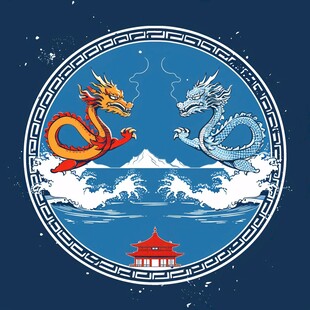 龙抬头对称简约