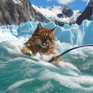 猫在熔岩流面前