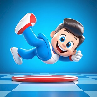 卡通跑酷人物形象