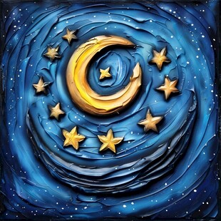 梦幻夜晚立体画