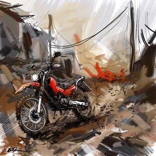 速写摩托车