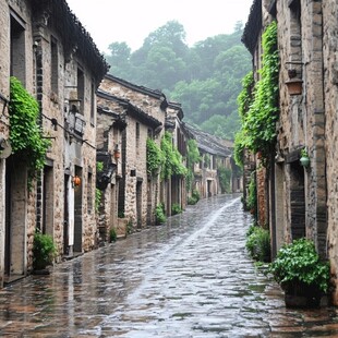 雨天古村镇