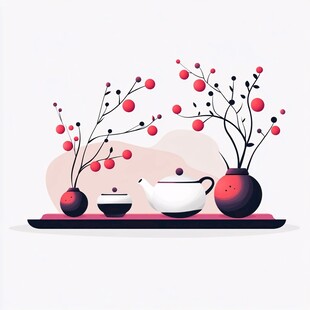 创意茶具茶插画茶图片