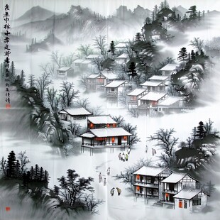 山水画雪景