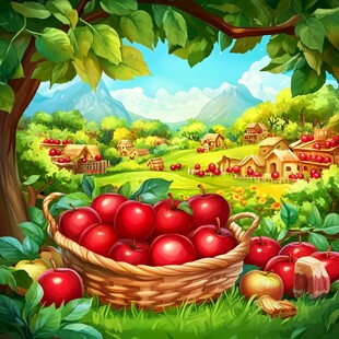 李子果园插画