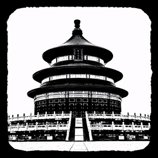 祈年殿黑白照片