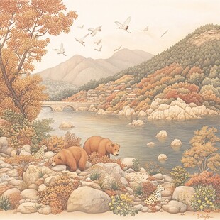 加拿大插画手绘彩绘