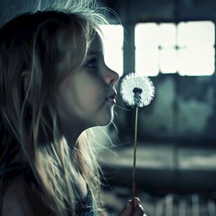 怡然自得的小女孩壁纸