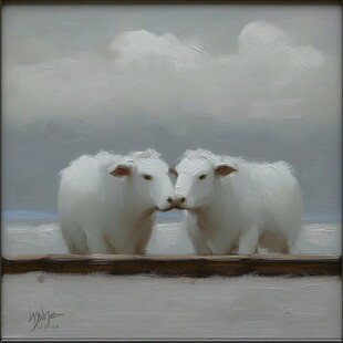 手绘梦幻羊风格装饰画