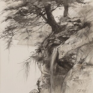 工笔画古柏