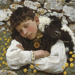 抱羊的男孩