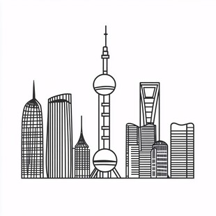 东方明珠轮廓线条