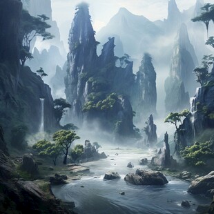 古风山水场景