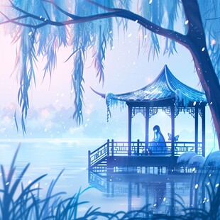 爱晚亭插画