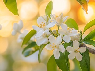 阳光下的柚花