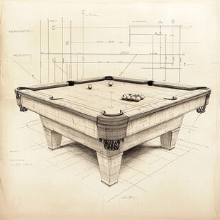 手绘棋牌桌