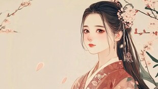 古风美女头像插画封面