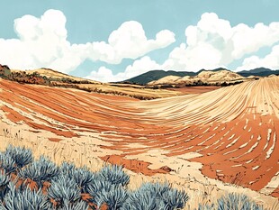 戈壁滩插画