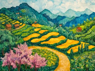 茶山油画