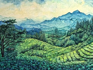 茶山油画