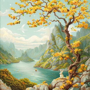 迎客松包装插画