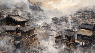 青岩古镇油画