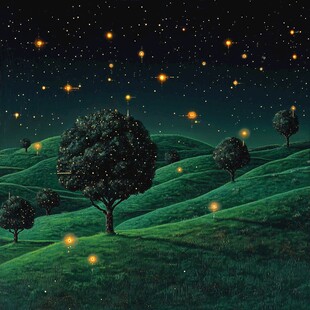 萤火虫夜晚挂画