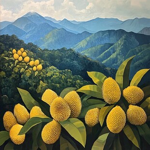 金枕榴莲插画