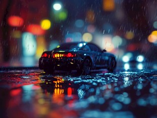 雨夜行人与车辆