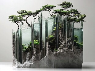 3d渲染山水画