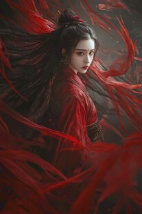 红衣少女设计古风