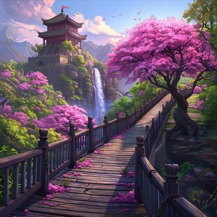 卡通古风场景