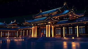 古建夜景效果