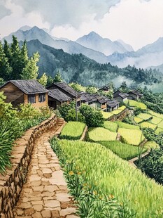 乡村场景插画