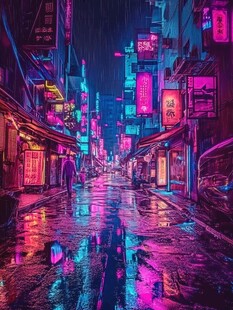 赛博朋克夜市kv