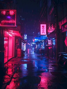 雨雪天的夜景