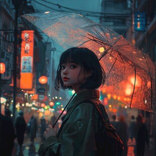 雨伞少女