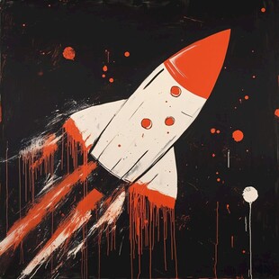火箭油画