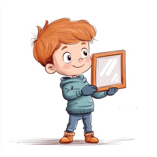 卡通科技人物小孩