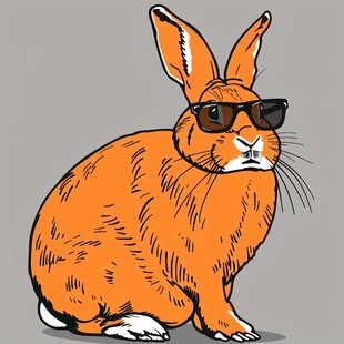 戴眼镜的卡通兔