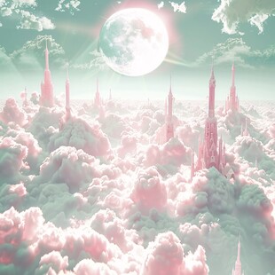 粉红色的3d风景