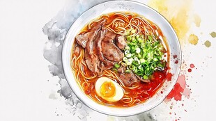 牛肉面插画