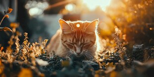 阳光下的小花猫