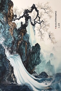 新中禅意山水岩彩画