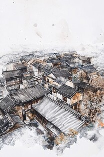 束河古镇插画